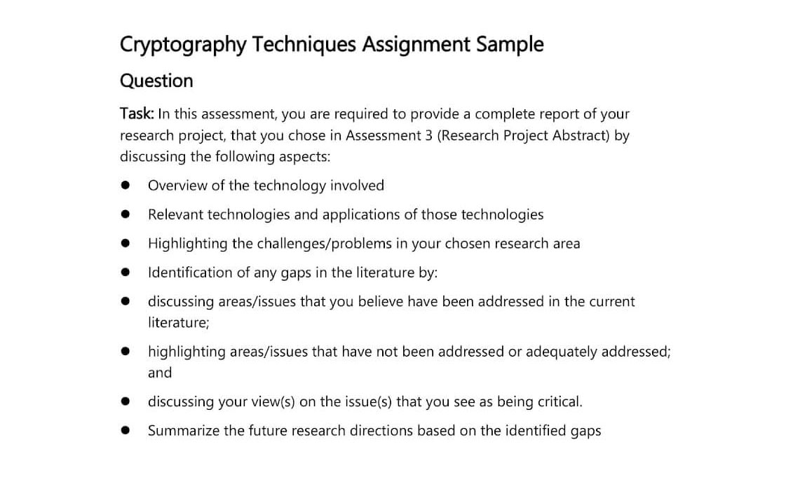 Cryptography Assignment Sample