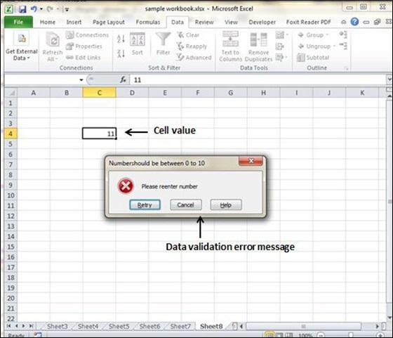 Data Validation in MS Excel