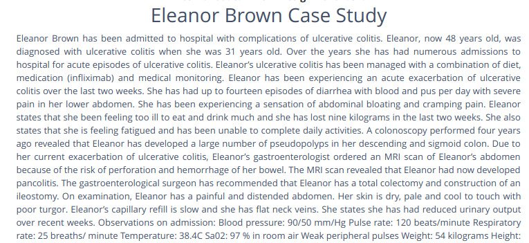 Eleanor Brown Case Study