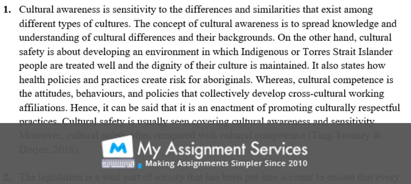 Cultural Safety Assignment Sample