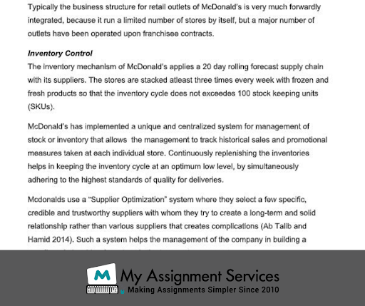 Production and Operations Management Assignment Services