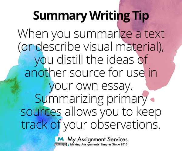 tips for summary writing