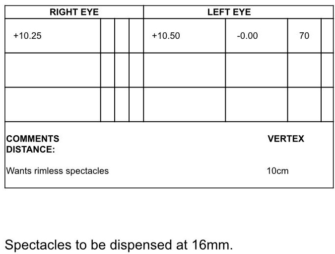 ophthalmology assessment sample
