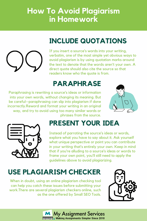 how to avoid plagiarism in homework