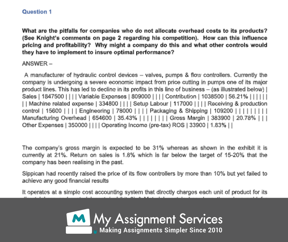 business accounting assignment sample