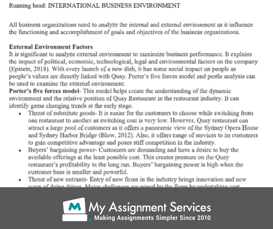 business environment assignment sample 3