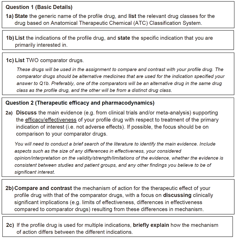 pharmacology homework assessment sample