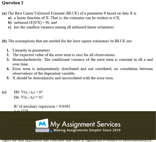 econometrics assignment help online