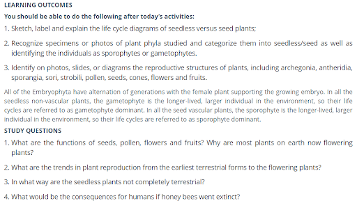 reproduction in plants assignment sample