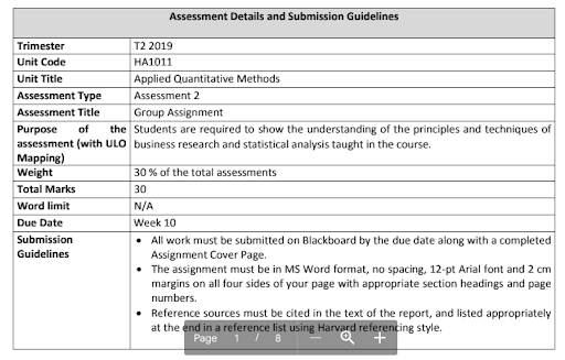 Quantitative Methods assignment