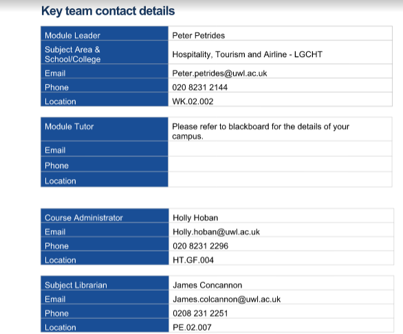 key team contacts details