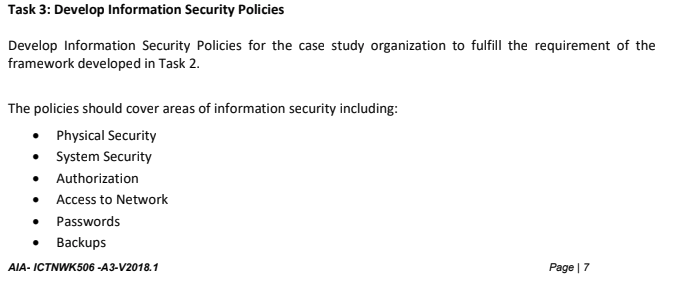 ICT security system assignment