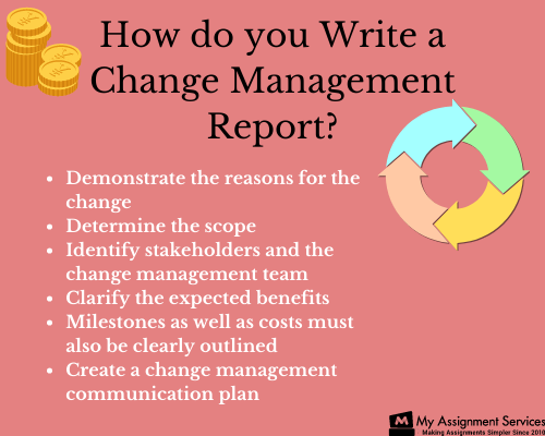 How do you write a change management report?