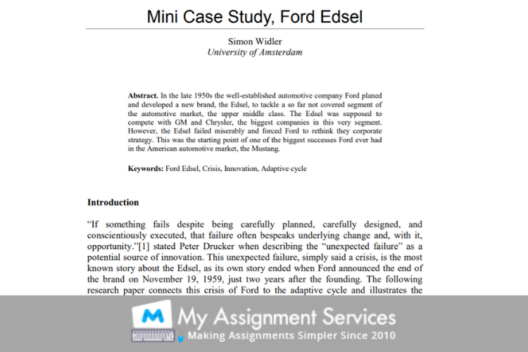 Ford Edsel case study sample