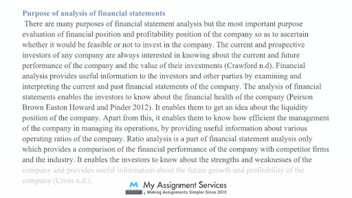 purpose of analysis of financial statement