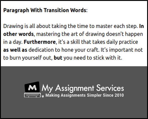 paragraph with transition