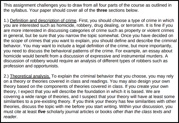 Criminology Assignment Sample