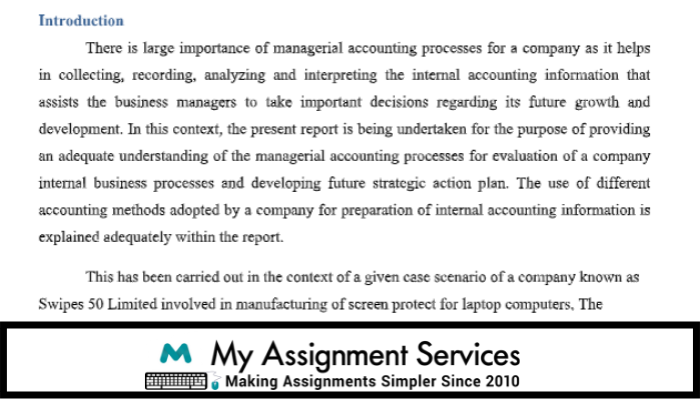 Samples of Managerial Accounting Homework
