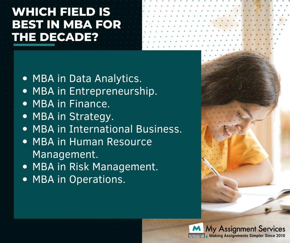 which field is best in MBA for the decade