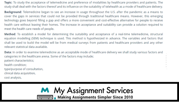 Telehealth Assignment Solution