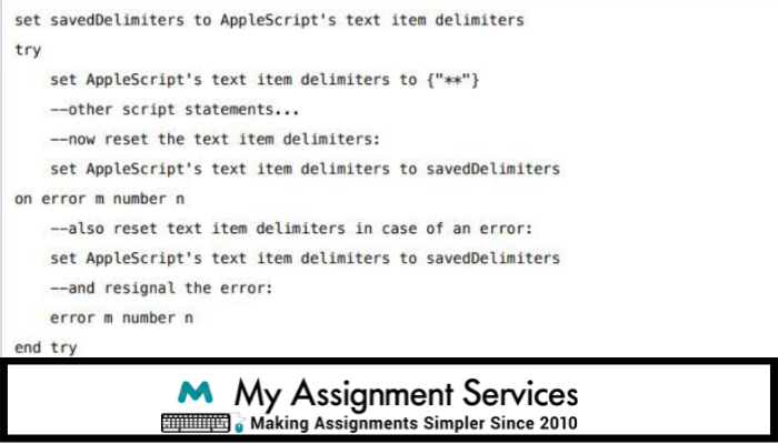 Applescript Assignment Sample by My Assignment Services in Australia
