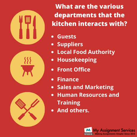 what are the various departments that the kitchen interacts