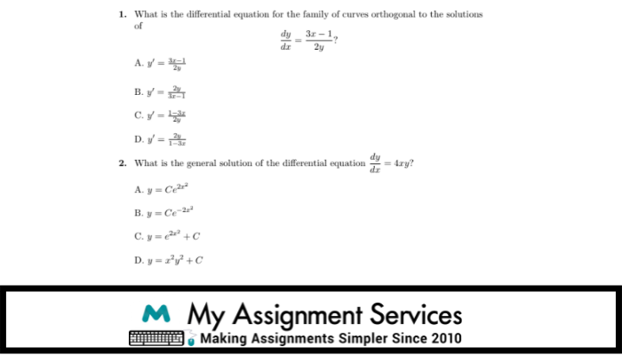 Differential Equations Examples in the uk at my assignment services