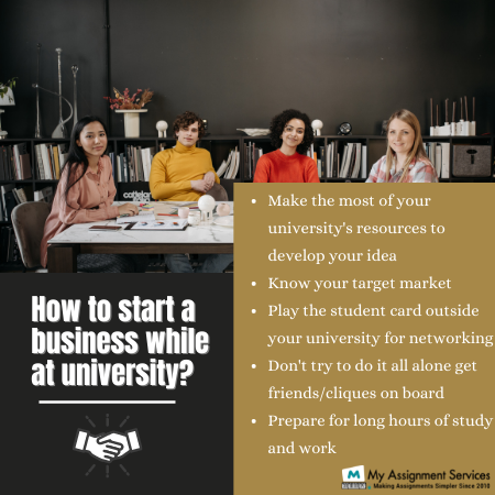 how to start a business while at university