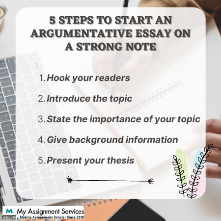 5 steps to start an argumentative essay on strong note