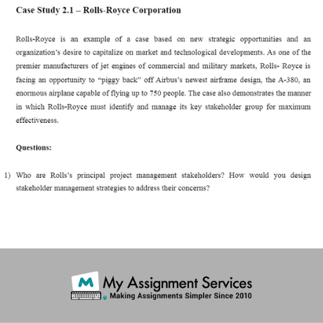 Rolls Royce case study sample