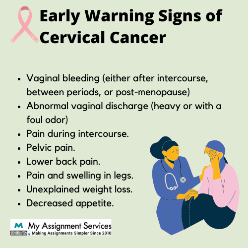 early warning signs of cervical cancer