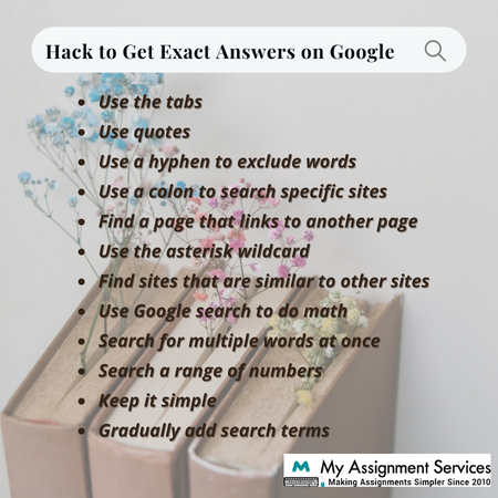 hack to get excat answers on google