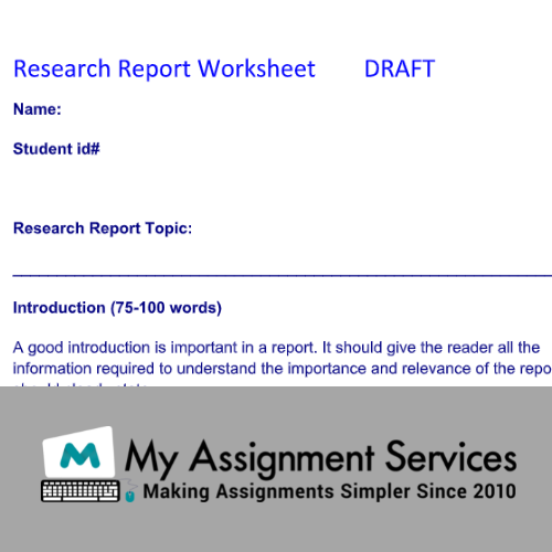 Research report worksheet