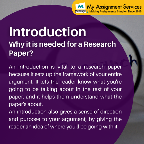 Why introduction is needed for a research paper