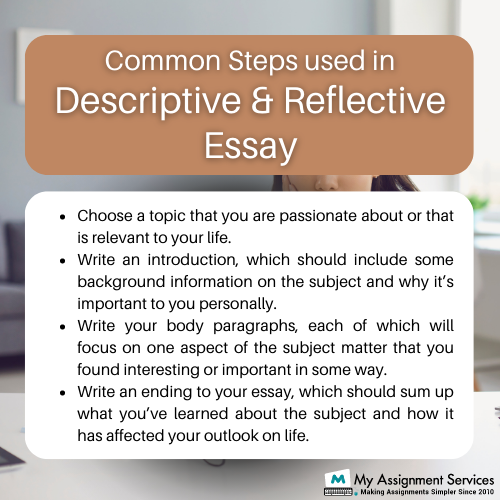 Common steps used in descriptive & reflective essay